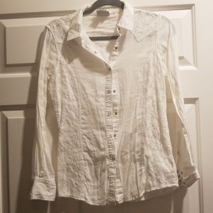 Ariat white lace button down
